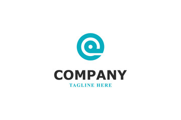 modern e shaped circle logo