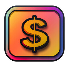 Obraz premium A colorful square with a dollar sign in the middle