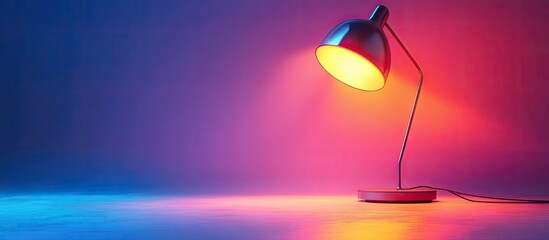 Illuminated Desk Lamp in Vibrant Studio Setting.