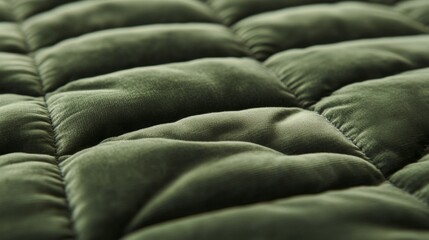 Obraz premium Close-up of a Green Quilted Velvet Fabric