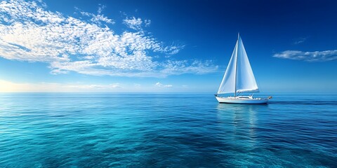 Fototapeta premium View of a luxurious yacht on calm waters