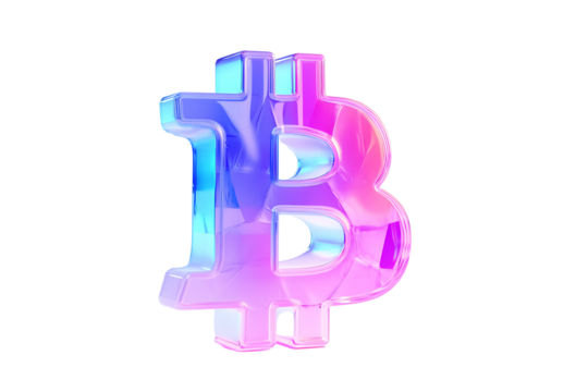 Frosted Glass Cryptocurrency Icon in Vibrant Gradient Colors