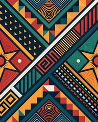 Stickers  african tribal colored  fabric pattern background  © Hp Pixels