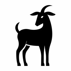 Fototapeta premium Minimalist goat black silhouette icon vector art illustration