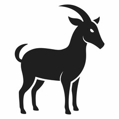 Obraz premium Minimalist goat black silhouette icon vector art illustration