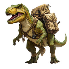 Fototapeta premium Futuristic Tyrannosaurus Rex Character in Retro 1970s Style