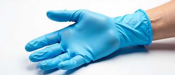 Fototapeta premium Blue Medical Glove, Isolated, High-Quality, Realistic, AI Photo