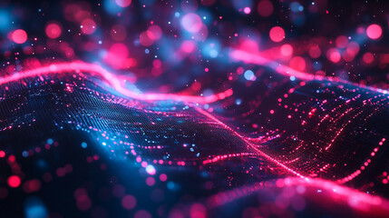 Obraz premium Abstract colorful wave patterns create a mesmerizing visual experience with vibrant lights