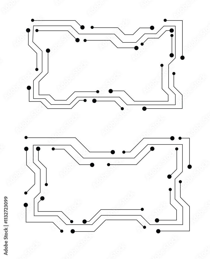 Aufkleber futuristic hi tech frames isolated on white. technology and future design element concept vector art