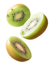 Fototapeta premium Fresh Kiwi Fruits on a White Background in High Resolution