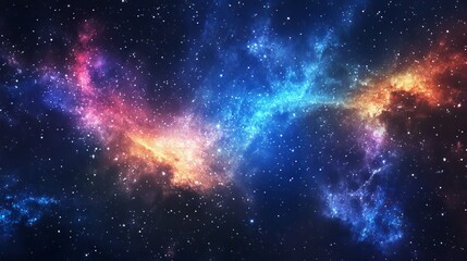Fototapeta premium Vibrant deep space star field with colorful nebulae and twinkling stars – high-definition outer space background featuring expansive starry night sky and cosmic textures