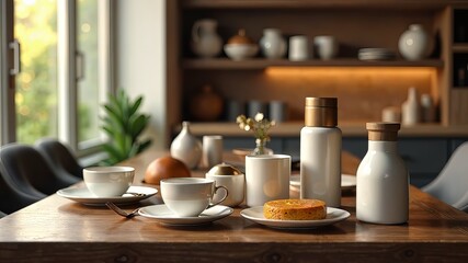 Fototapeta premium Elegant Tabletop Product Display - AI Photorealistic
