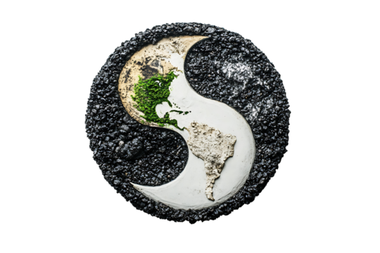 Earthy Yin Yang Symbol Representing Balance and Harmony in Nature