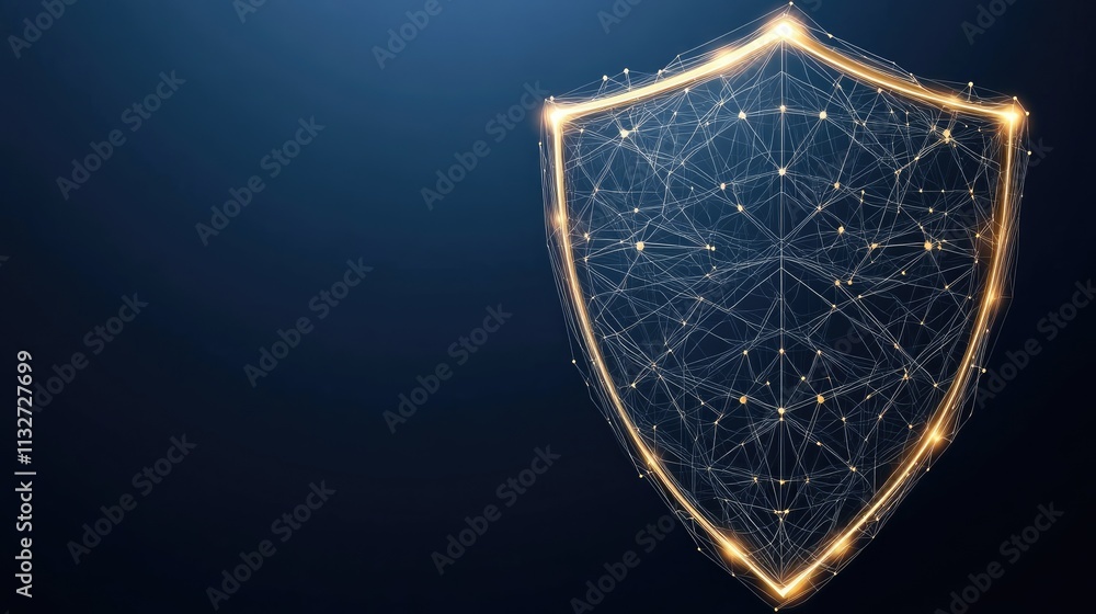 Aufkleber advanced digital protection concept featuring a high-tech security shield illuminated by cyber conne