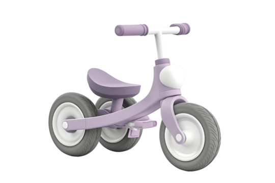 Colorful Childrens Tricycle Toy in Simple Cartoon Style Design