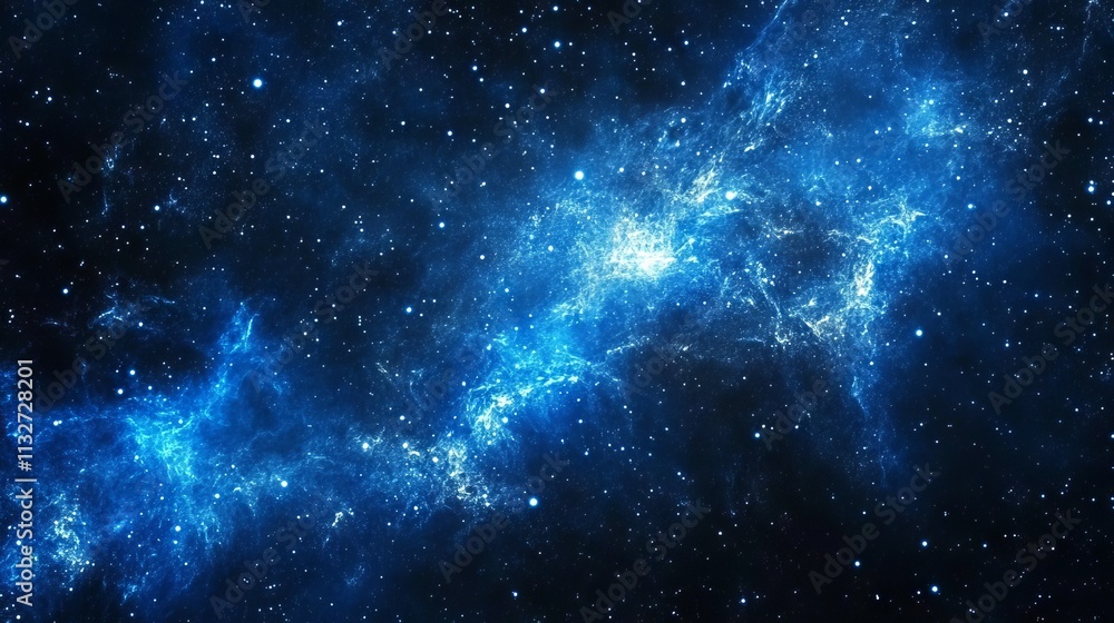 Poster vibrant deep space star field with colorful nebulae and twinkling stars – high-definition outer spac