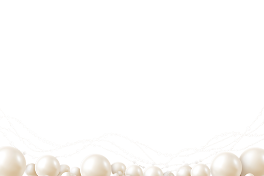 Elegant Line Charts on Minimalist Background with Scattered Pearls