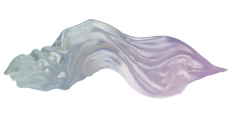 3D Aesthetic Flow Satin Fabric in Soft Pastel Gradient