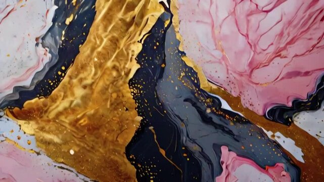 Elegant marble background with rose gold glitter veins, 4k High-Quality Wallpaper Background Animation Video