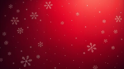 Christmas illustration with various small snowflakes on background in red colors