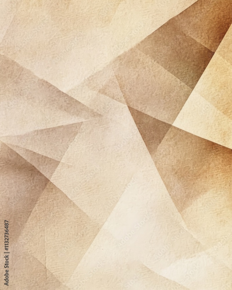 Poster abstract beige paper texture with layered geometric shapes, creating a soft, warm aesthetic.