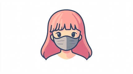 Professional Medical Mask Icon in 2D Flat Vector Style for Health Concepts