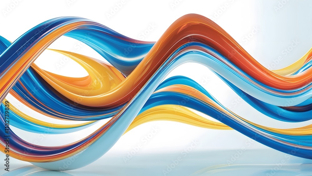 Poster vector abstract colorful flowing wave lines isolated on white background.