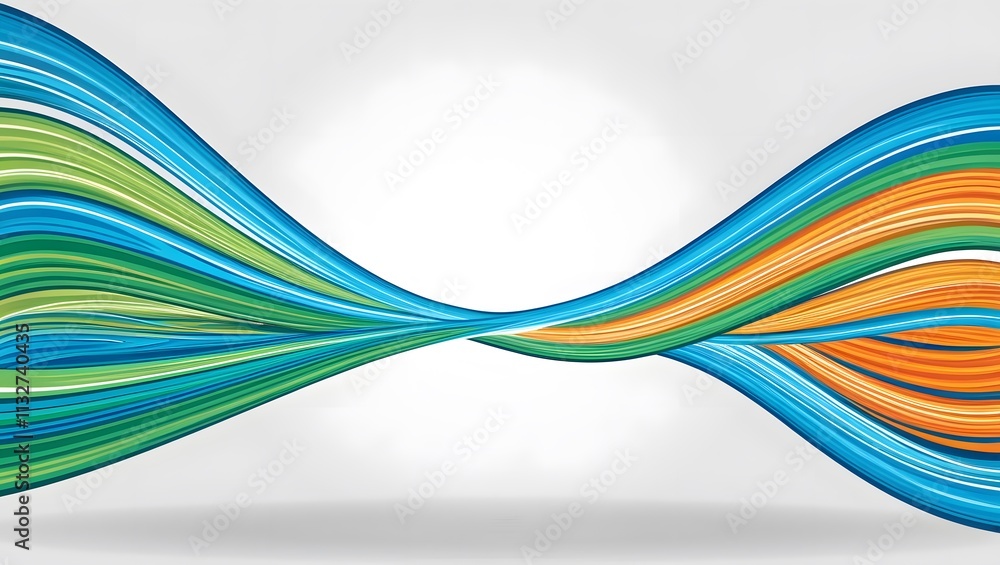 Poster vector abstract colorful flowing wave lines isolated on white background.