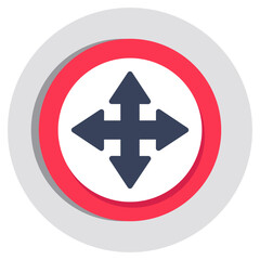 Obraz premium Modern design icon of four way Intersection