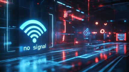 Digital Wifi No Signal Display Futuristic Technology