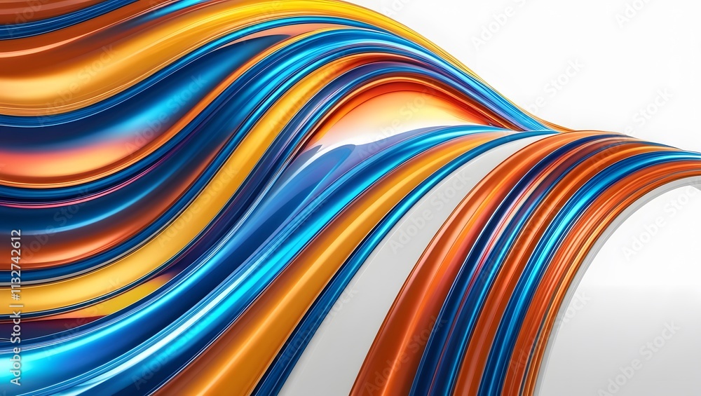 Poster vector abstract colorful flowing wave lines isolated on white background.