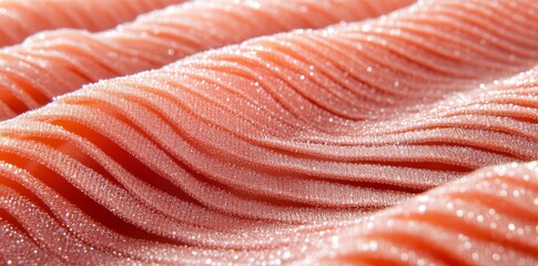 Close-Up of Rose Gold Metallic Fabric with Shimmering Texture for Luxurious Fashion Accessories and Party Decorations