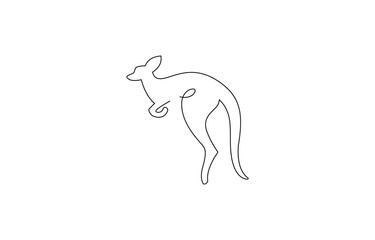 Fototapeta premium Continuous single line sketch drawing of kangaroo australia endemic animal mammal, Continuous Line Drawing of a Kangaroo Hopping, Continuous one simple single abstract line drawing of kangaroo icon.