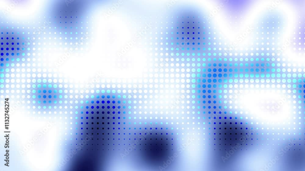 Aufkleber This is an abstract loop background featuring a combination of blue and white dotted patterns, with soft gradients and blurred