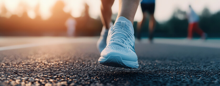 Evening Run on the Court. Generative AI