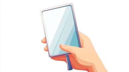 Rectangular Hand Mirror Vector Isolated Illustration for Design Projects