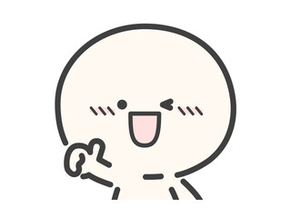 いいねのサインのかわいい人物のベクターイラスト素材02