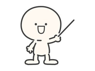 Fototapeta premium 差し棒を持つのシンプルでかわいい人物のベクターイラスト素材08