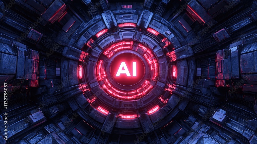 Poster a futuristic microchip with 