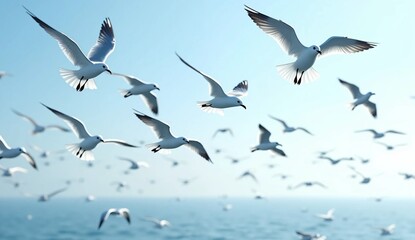 Obraz premium Flock of seagull bird