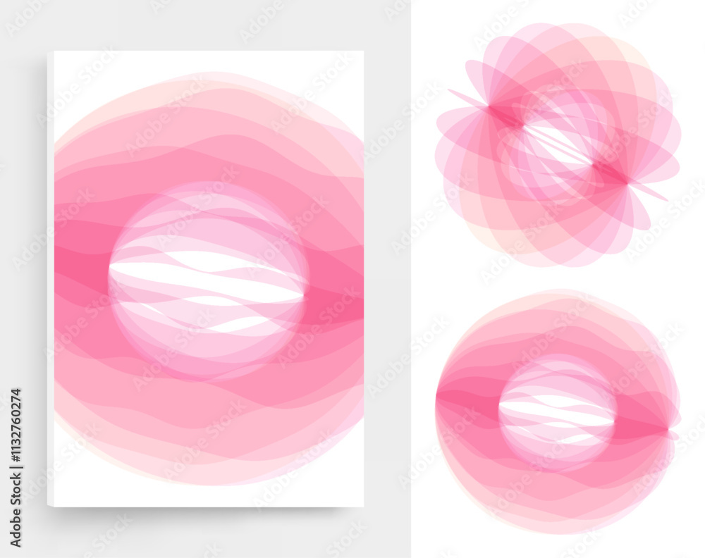 Wall mural set of spheres. abstract geometric design. vector illustration made of various overlapping elements.