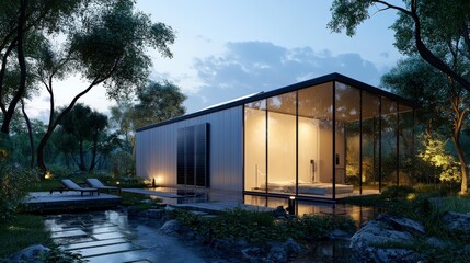 Modern residential architecture featuring innovative battery systems and sustainable renewable energy solutions