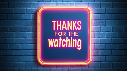 Obraz premium Digital art neon thanks for watching in urban night setting