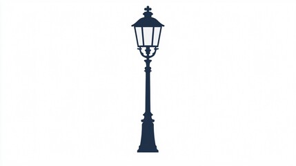 Elegant Vintage Street Lamp Outline Icon Vector for Isolated Designs