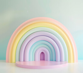 Obraz premium rainbow and balloons backdrop background