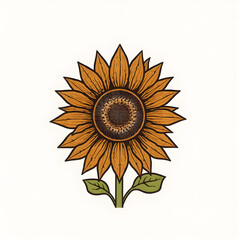 Fototapeta premium Sunflower icon in flat style. Flora vector illustration on isolated background. Sunflower sign business concept. Generative AI