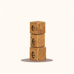 Obraz premium Tower games for kids icon in flat style. Wooden block puzzle vector illustration on isolated background. Balance game sign business concept. Generative AI