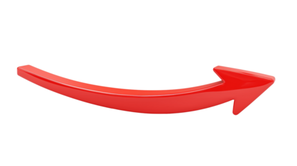 Red Arrow Graphic for Effective Directional Communication isolated on transparent background	