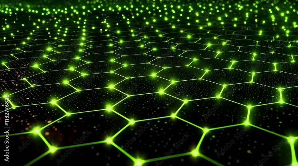 Poster Dynamic hexagonal technology a futuristic abstract graphic design in the digital realm of conceptual innovation