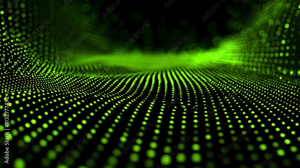 Poster Abstract digital matrix with neon green streams a futuristic perspective on art and technology